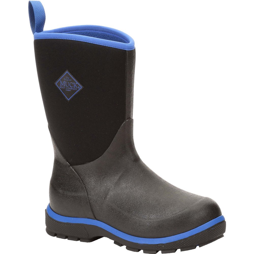 Kids Muck Boots Element Boots Black/Blue CA6073-892 Canada Sale